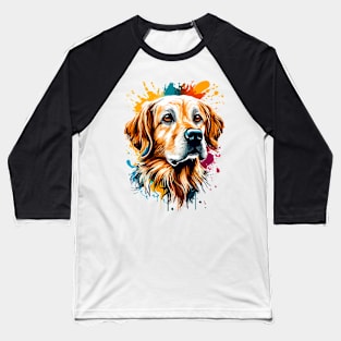 Golden Retriever Dog - Cute Golden Retriever Colourful Baseball T-Shirt